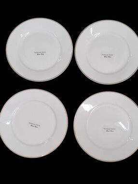 American Atelier Alanna Gold Bone China Set Of 4 Canape Plates